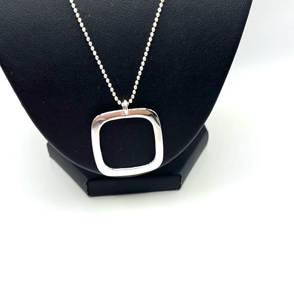 MS Jewelry - Sterling Silver Modern Geometric Pendant Necklace 925 Minimalist